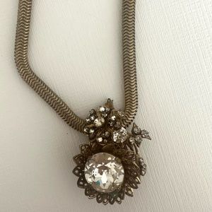 Vintage Rhinestone. Brooch Necklace